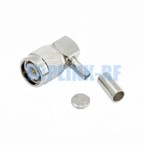 5pcs TNC Male Plug Right Angle 90° Crimp Connector LMR195 RG58 RG400 RG142 Cable - Picture 1 of 5