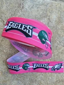 Pink Eagles Football 3" grosgrain ribbon the listing is for a 40 yards ROLL - Picture 1 of 1