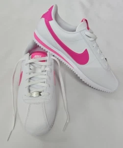 Nike Kids Cortez GS Retro Bianco Rosa/Laser Fushia Bambini Taglia 4Y Donna Taglia 5,5 - Foto 1 di 13