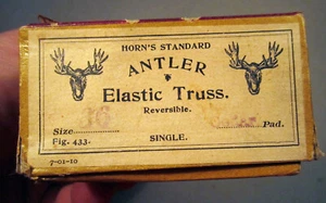 Antler Elastic Truss Reversible Quack Medical Device BOX Horn's Standard Antique - Bild 1 von 8