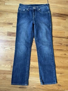 True Religion Straight Single End Dark Wash Denim Jeans - Size 14 - 28x29 - Picture 1 of 10
