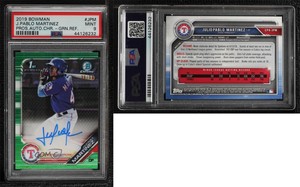 2019 Bowman Chrome Prospect Green Refractor /99 Julio Pablo Martinez PSA 9 Auto