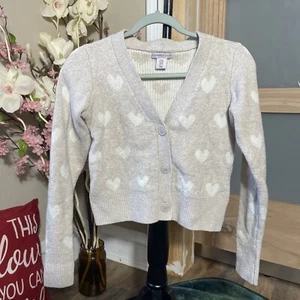 Sincerely Jules Heart Button Cardigan Sweater Girl Size X-Small - Picture 1 of 6
