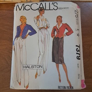 Vtg McCall's Halston Sewing Pattern 1980 Size 6 Jacket Blouse Skirt Pants 7379 - Picture 1 of 8