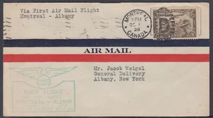 Canada FFC - Oct 1, 1928 Montreal, QC to Albany, NY #6 - Picture 1 of 1