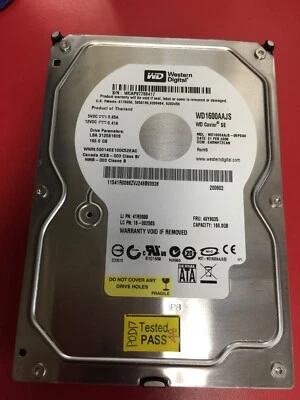 Test-PASS= IBM/WD 160gb SATA Drive. 3.5", WD1600AAJS-08PSA0, 11S41R0088, 40Y9035 - Image 1 of 3