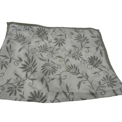 Set of 4 Pier 1 Imports Green Sheer Floral Cotton Napkins 13" x 19" India - Image 1 of 4