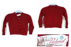 Vintage Pickwick Sweater Red Kids Size 3X Patched #W3675 - Picture 1 of 12