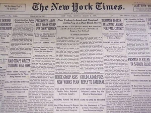 1937 MÄRZ 8 NEW YORK TIMES - DUST BOWL AWE AND SHOCK - NT 3399 - Bild 1 von 2
