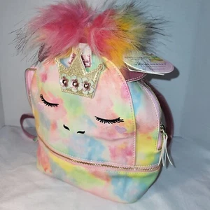 UNDERONESKY Unicorn Tie Dye Rainbow Pastel Princess Mini Zippered Backpack NWT  - Picture 1 of 17