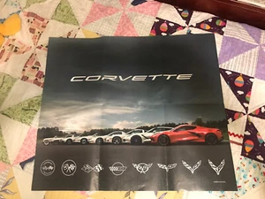 Póster CORVETTE EVOLUTION GM promoción concesionario 2 caras 21"" x 24"" incluye C8 raro - Imagen 1 de 3