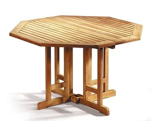 Teak Outdoor Folding Table, Drop-Leaf - Berwick Range - 1.2m - Shape Options - Picture 1 of 12