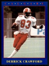 1990 JOGO CFL Derrick Crawford Calgary Stampeders #168