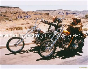Signed RP Easy Rider Peter Fonda Dennis Hopper 8X10 Color Photo w/coa Free Ship - Imagen 1 de 1
