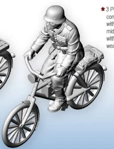 28 mm Segunda Guerra Mundial Cuartel General Alemán Granadero SS Waffen Bicicleta Ciclista Comando Día D Arnhem (A) - Imagen 1 de 1