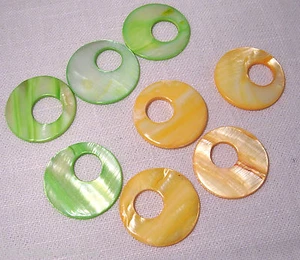 LOT de 2 PERLES PASTILLE DISQUE NACRE ** 32 mm ** coloris au choix - Bijoux - Picture 1 of 4