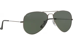 RAY BAN RB3025 W0879 Aviator Large Sunglasses Gunmetal Frame Green Lens 58mm - Picture 1 of 5
