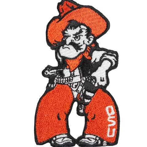 NCAA Oklahoma State Cowboys Pistol Pete Mascot Logo Iron On Embroidered Patch Cover