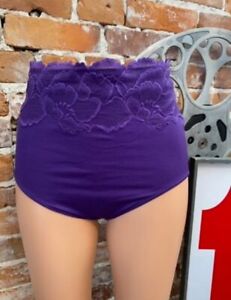 Rhonda Shear Purple Lace Trim Seamless Ahh Brief Panty New Panties