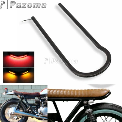 Rear Seat Hoop w/LED Tail Light For Honda CB350/450/550/650/750 Yamaha DT125/250 - Image 1 of 4