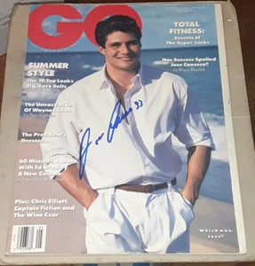 JOSE CANSECO OAKLAND ATHLETICS AS SIGNED AUTOGRAPHED 1989 GQ MAGAZINE COA - Picture 1 of 1