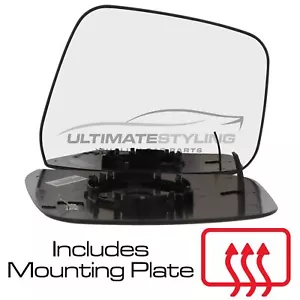 Wing Mirror Glass Fits Nissan Navara D40 2008-2016 Heated Convex Drivers Side - Picture 1 of 7