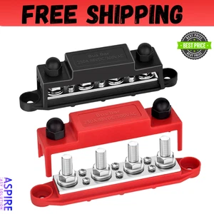 Bloque de distribución de energía 12V 250A barra colectora 4 x 5/16" perno marino, 6 x #8 tornillos - Imagen 1 de 8