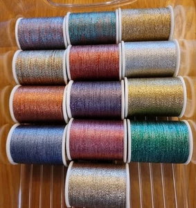 13 Coats METALLIC Sewing Embroidery Cross Stitch Quilting Thread Lot--200 yards - Picture 1 of 5