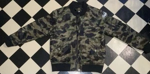 A Bathing Ape Camo Bape MA-1 Bomber Jacket Size Large Green Black - Picture 1 of 6