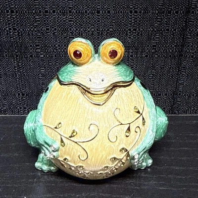 Caja de baratijas redondas con esmalte de rana grasa RUCINNI Foto 1 de 4