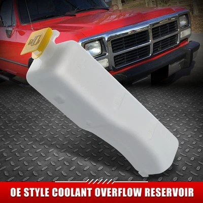 PARA 90-02 DODGE D/W 150 250 350 RAM ESTILO OE TANQUE DE DEPÓSITO DE DESBORDAMIENTO DE REFRIGERANTE + TAPA Foto 1 de 4