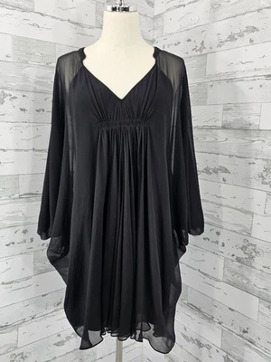 Mini vestido negro de gasa de seda Diane von Furstenberg Fleurette para mujer 4 Foto 1 de 4