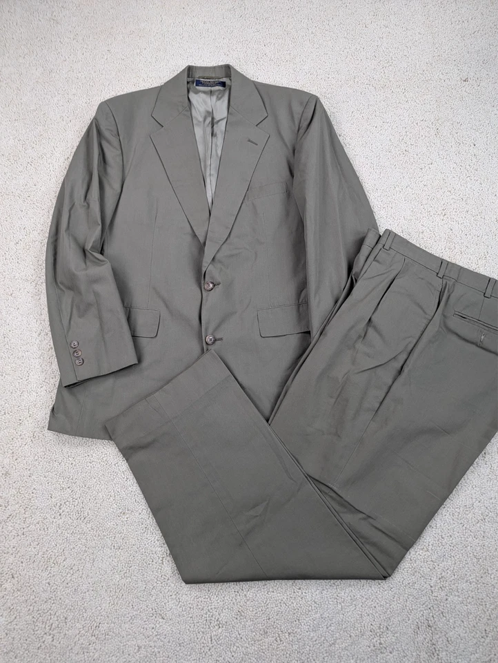 Traje Brooks Brothers Para Hombres 42R 34x31 Algodón Tostado 2 Piezas Chaqueta Pantalones De Colección EE. UU. Foto 1 de 4