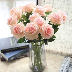Premium Artificial Flowers Real Looking Silk Rose Fake Flowers Home Decoratio... - Picture 1 of 5
