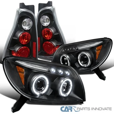 Fit 03-05 4Runner Replacement Black Halo Projector LED Headlights+Tail Lamps Foto 1 de 4