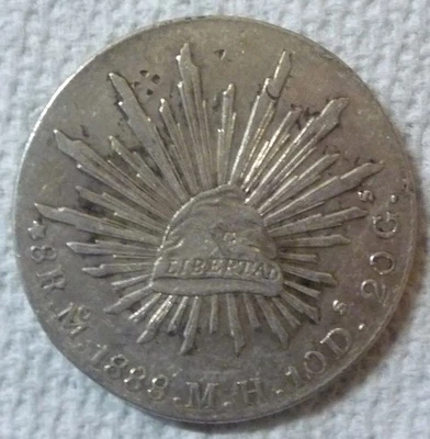 1888 Mo MH - MÉXICO - 8 REALES - CIUDAD DE MÉXICO - CORONA DE PLATA - ALTA CALIDAD Foto 1 de 3
