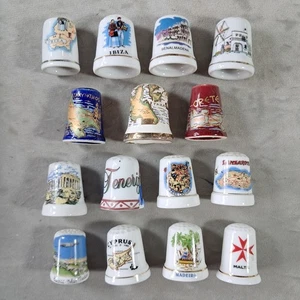 Bone China Fingerhüte: Urlaubsinsel Reiseziele, (Mediterran etc.) x15  - Bild 1 von 4