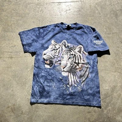 Late 90s Early 2000s Rainforest Cafe Disney White Tigers Shirt Men’s Size L Blue - Image 1 of 4