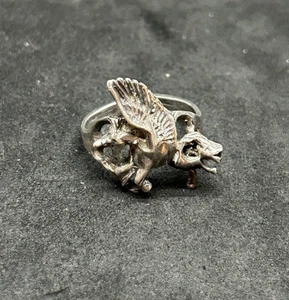 925 Sterling Einhorn Pegasus Ring Gr. 6,5 - 3,95 g - Bild 1 von 3