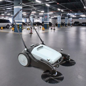 New Industrial Manual Floor Sweeper Walk Behind Heavy Duty Wet Dry 55L 3860 /h - Picture 1 of 11