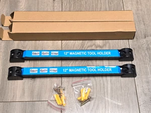 2-pack of 12" Wall Mount Magnetic Tool Holders w/ End to End Connectors & Screws - Picture 1 of 2