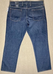 Gap Denim Jeans Mens 40x32 Blue Pants Straight Leg Mid Rise Dark Wash NEW NWT - Picture 1 of 24
