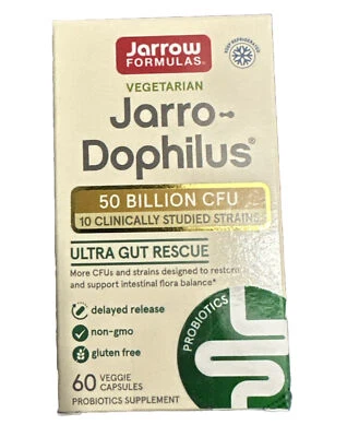 Jarrow Formulas Jarro-Dophilus Ultra Gut Rescue - 50 mil millones de UFC 60 ct. Envío gratuito Foto 1 de 3
