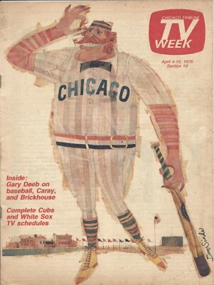 1976 Chicago Tribune TV Week magazine Jack Brickhouse Harry Caray Cubs White Sox - Image 1 of 3