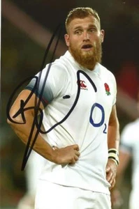ENGLAND & WASPS RUGBY UNION: BRAD SHIELDS SIGNED 6x4 ACTION PHOTO+COA - Picture 1 of 1