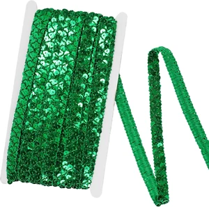 Lace Trim 14 Yards Sequin Metallic Braid Trim Bling Wrap Ribbon for Garment Acce - Picture 1 of 6