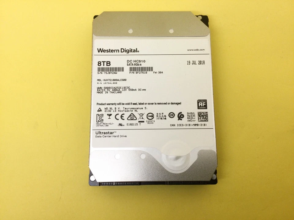 WD 8TB 7.2K RPM SATA 6Gb/s 256MB 3.5" 512e HDD HUH721008ALE600 - Image 1 of 1
