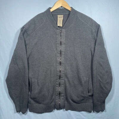 Cárdigan suéter Scandia Woods cremallera completa para hombre L gris lana bolsillos recortados Foto 1 de 4