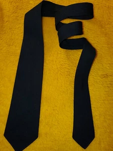 1940er 1950er VINTAGE SCHWARZE WOLLE UNIFORM KRAWATTE ~ RAT PACK HOT ROD MAD MEN ~ #15 ~ 51" - Bild 1 von 4