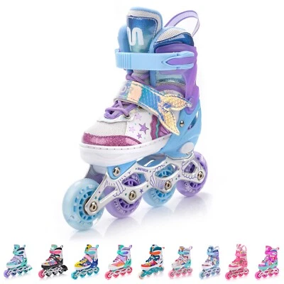 4in1 Inline Skates Inliner Rollen Rollschuhe LED Kinder ABEC7 Einstellbare 27-41 - Bild 1 von 4